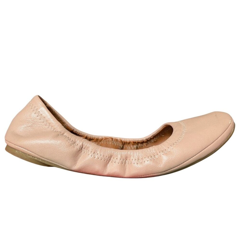 Lucky Brand Emmie Slip On Pink/Tan Leather Ballet Flat Shoes Womens 6.5 M Casual